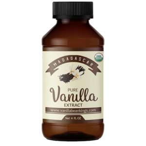 Organic Vanilla Extract - Bourbon Madagascar Vanilla Beans - 4 fl oz - Ideal for Baking & Desserts - USDA Organic Qualit