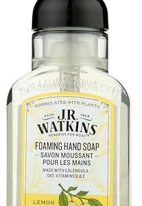 JR Watkins Foaming Hand Soap - Lemon Scent, Paraben Free & Cruelty Free, Perfect for Daily Use, 9 Oz (Pack of 3)